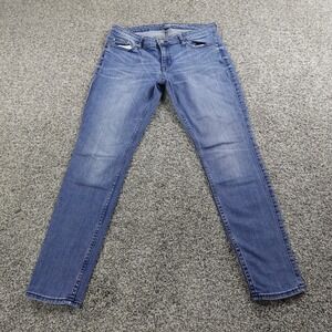 Gap Jeans Womens 10 Dark Blue Denim Pants 1969 Slim Skinny Low Rise Stretch Fade